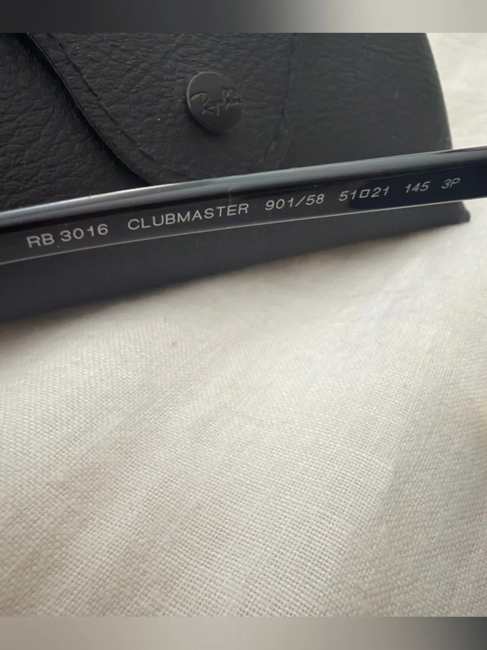 Ray-Ban Black and Gold Clubmaster Sunglasses with Polarized Lenses